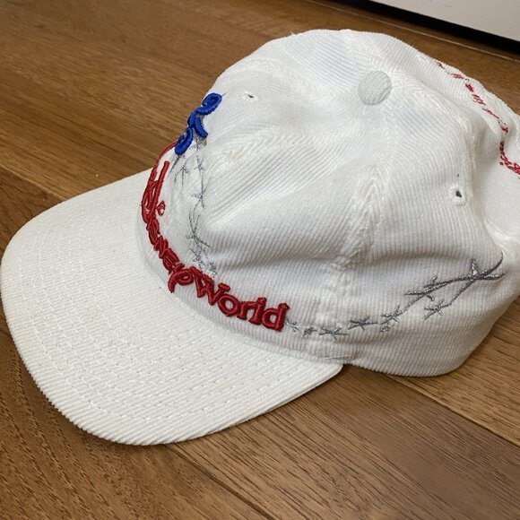 Vintage Walt Disney World White Cap 25th Anniversary Corduroy Goofys Hat Company - Picture 5 of 7
